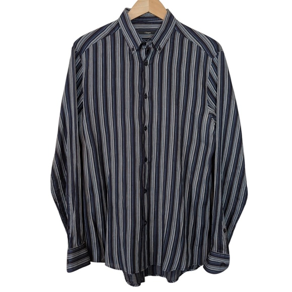 Z Zegna Other - Z Zegna Men’s Blue Gray Linen Button Down Shirt